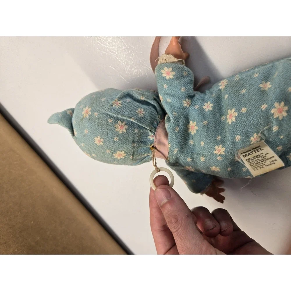 1970 Mattel Talking Baby Bean Doll She Works Vinyl Head Soft Body Filled Beans